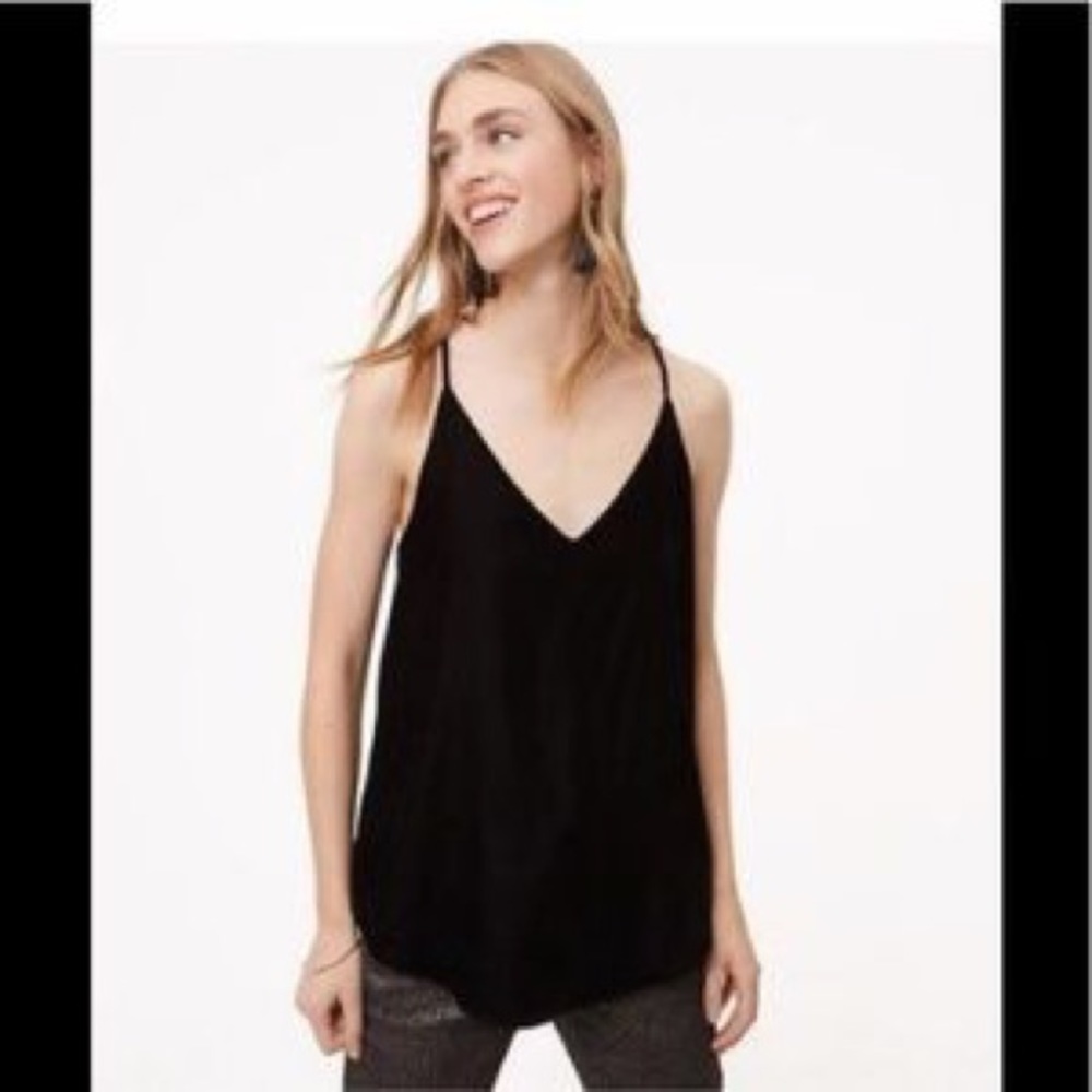 Black velvet racer back tank